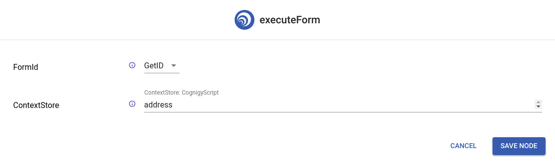 Figure 5: executeForm Node for Getting the Email Address