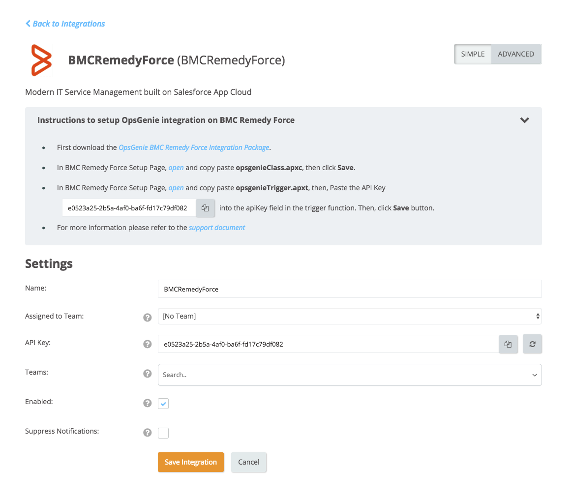 Bmc Remedyforce Integration