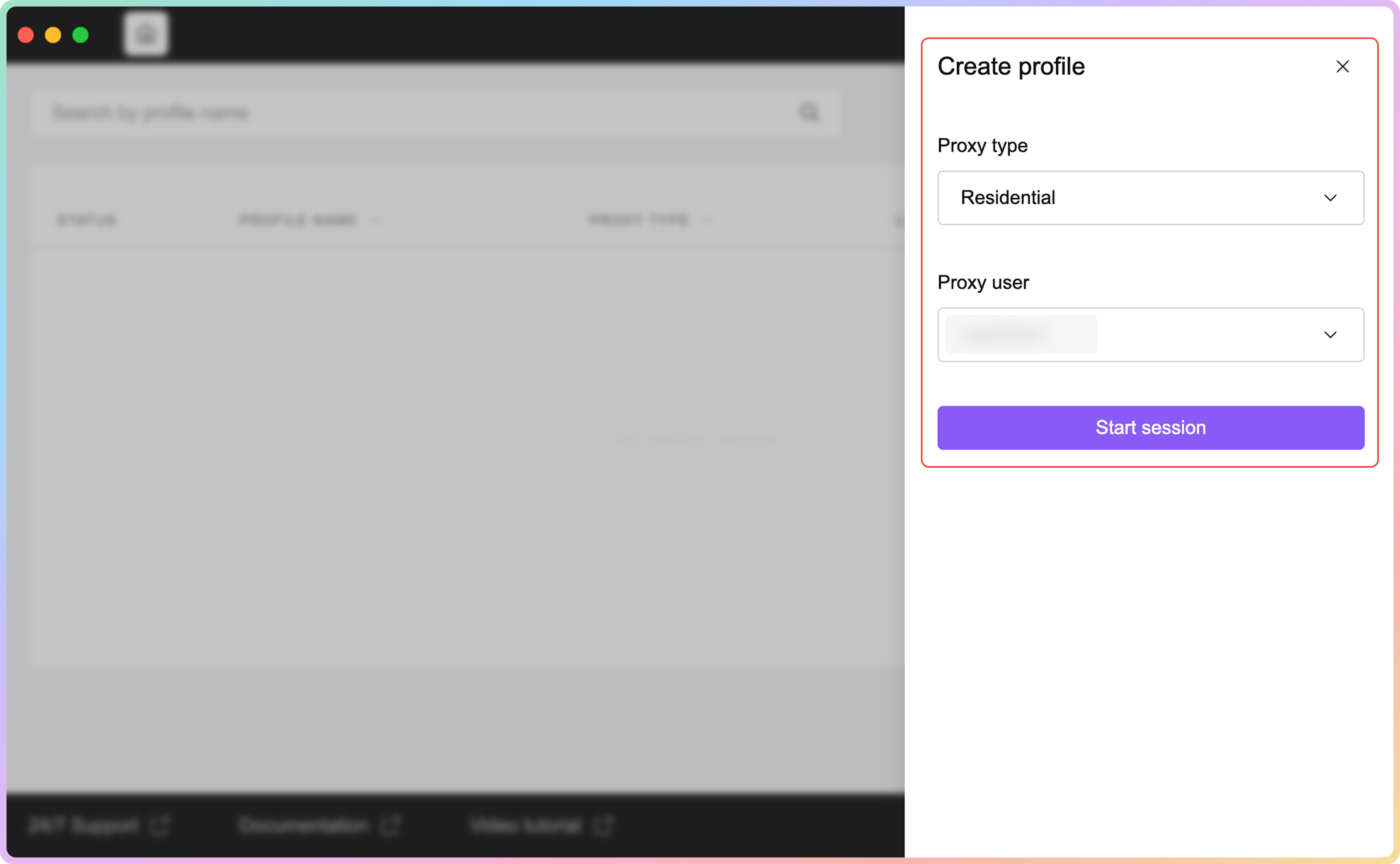 X Browser – Quick connect profile creation.