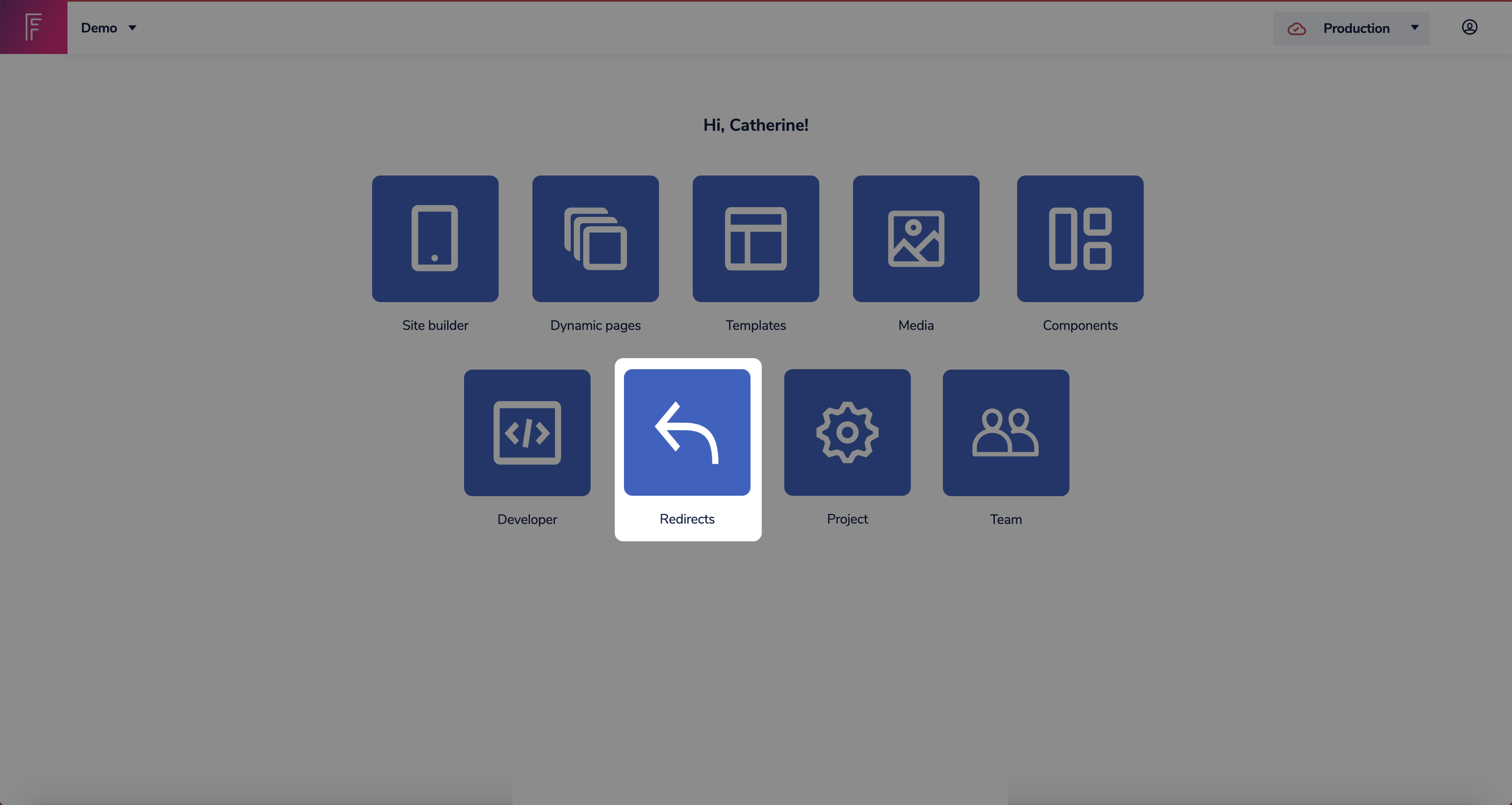 Redirects on Frontastic studio dashboard.png