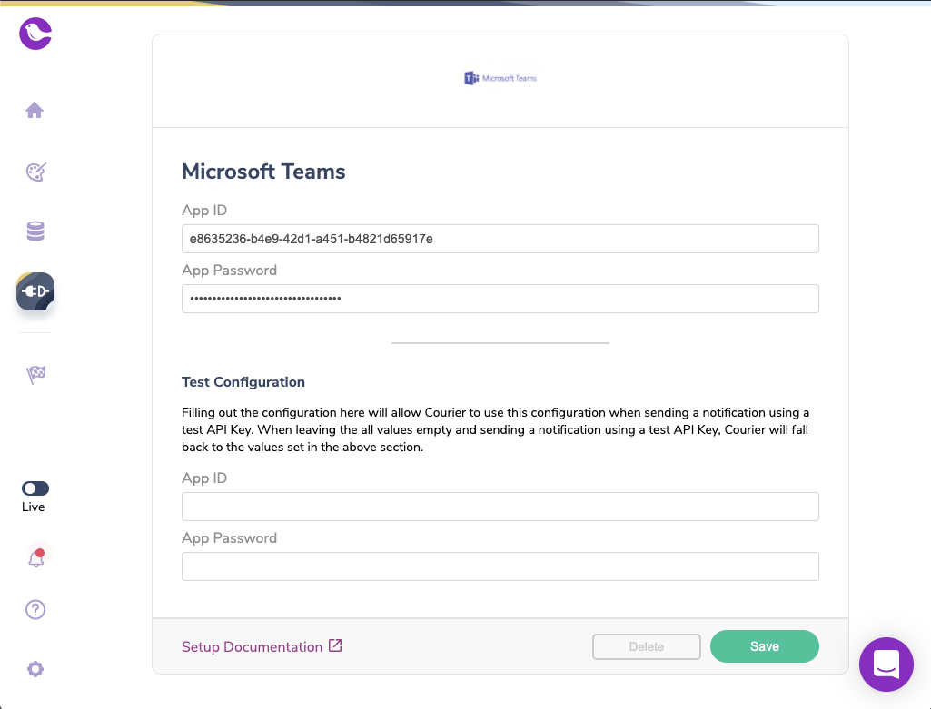 Configured Microsoft Teams Integration.png Configured Microsoft Teams Integration