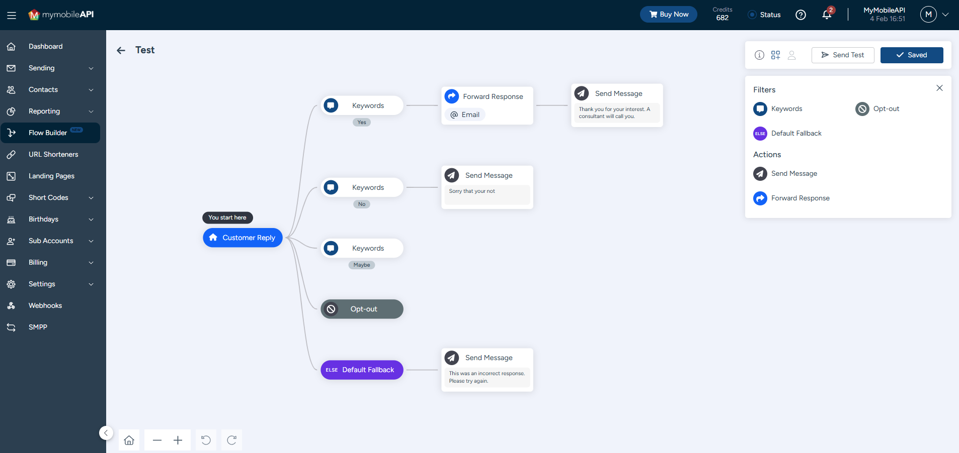 Flow Builder Screen