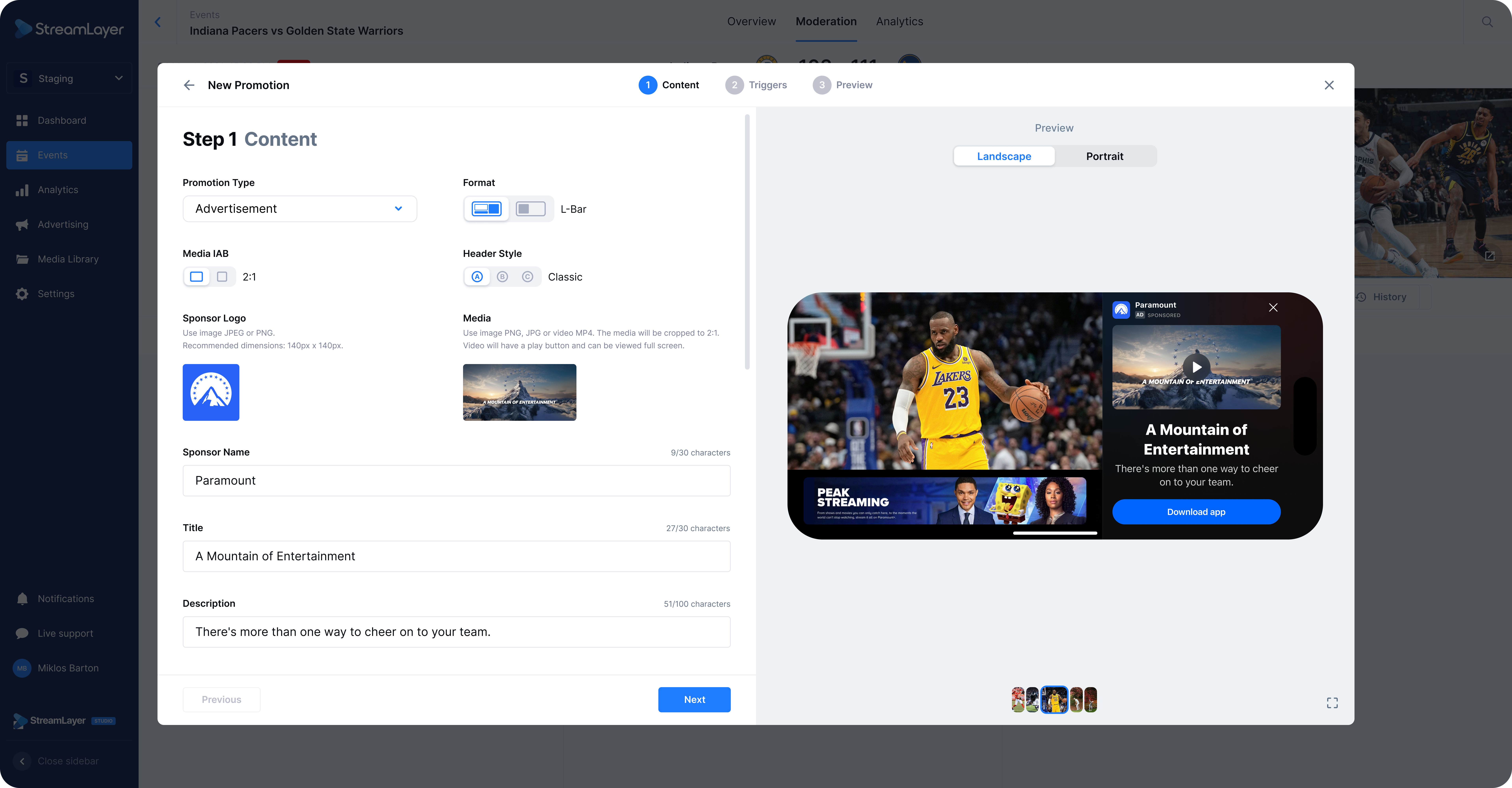 Here, 2:1 sizing and L-bar Format is selected. 2:1 indicates that the embedded image or media has 2:1 dimensions.