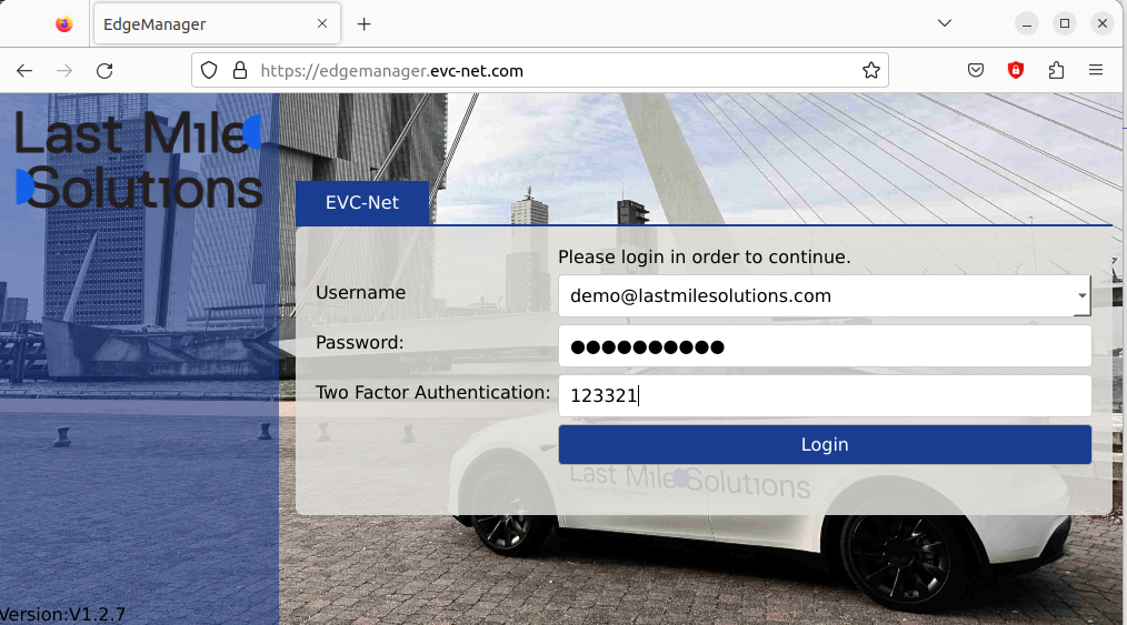 EdgeManager login page