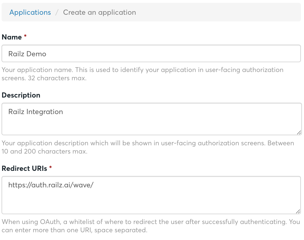 Wave - Create an application form sample. Click to Expand.