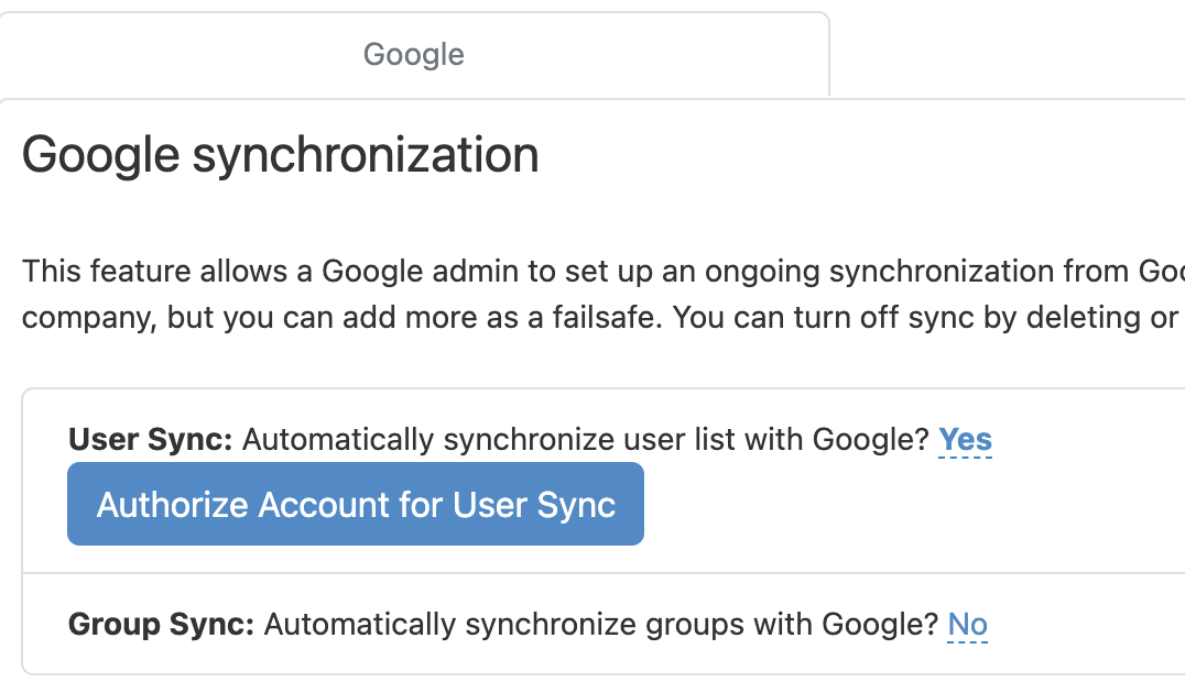 Authorize User Sync