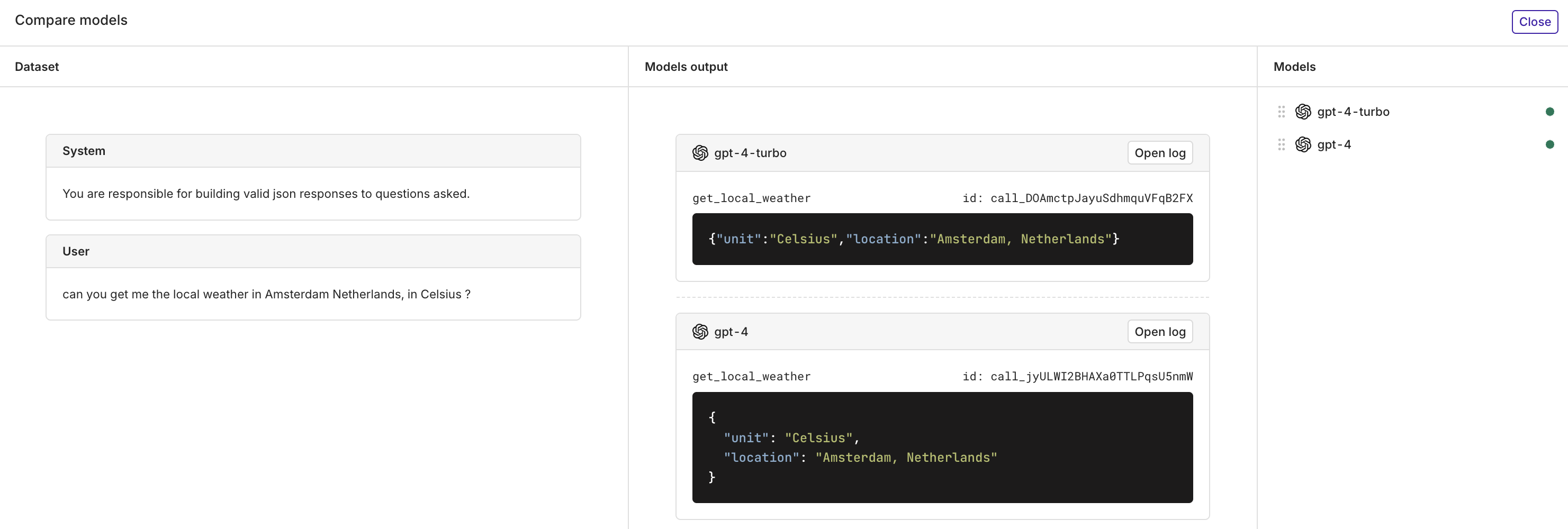 You can easily compare Experiment results using the **Comparison mode**.