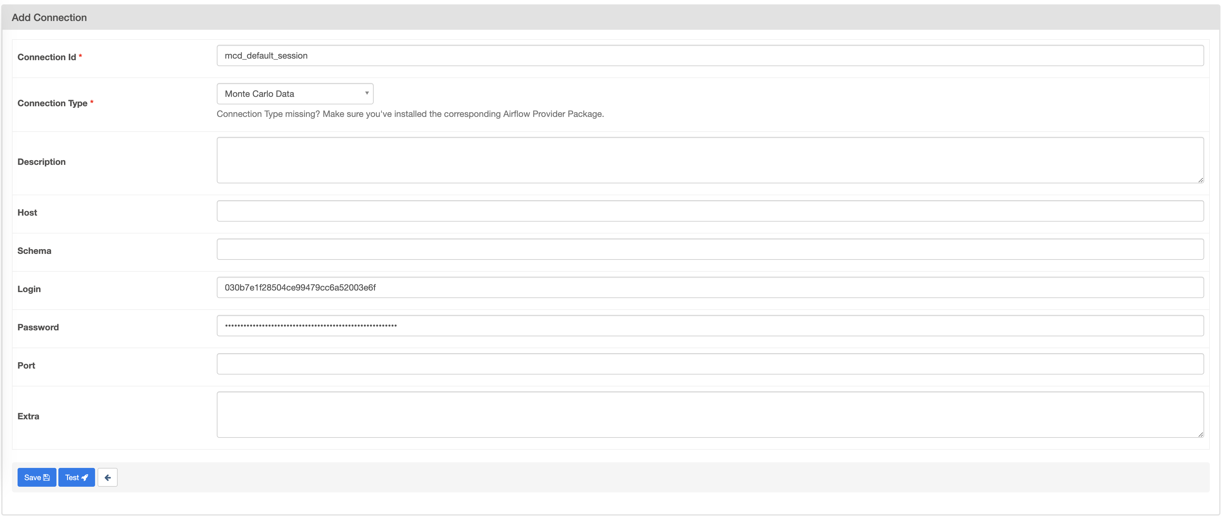 Creating a connection example