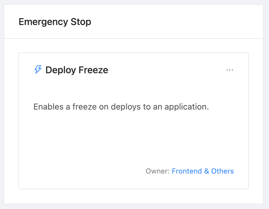 Example of an embedded action to do a deploy freeze