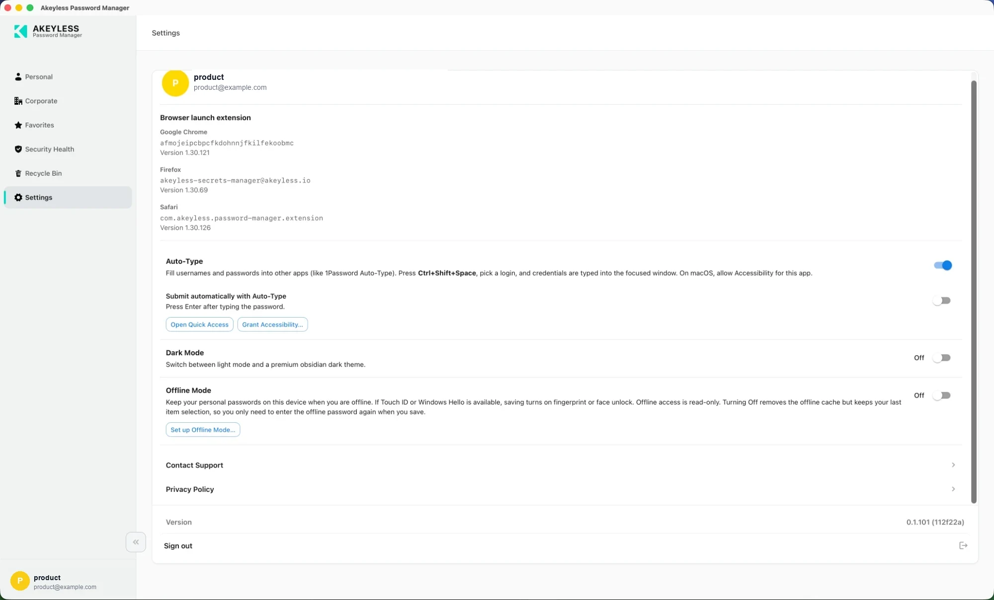 Desktop settings