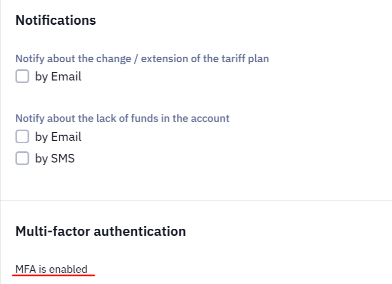 MFA is enabled