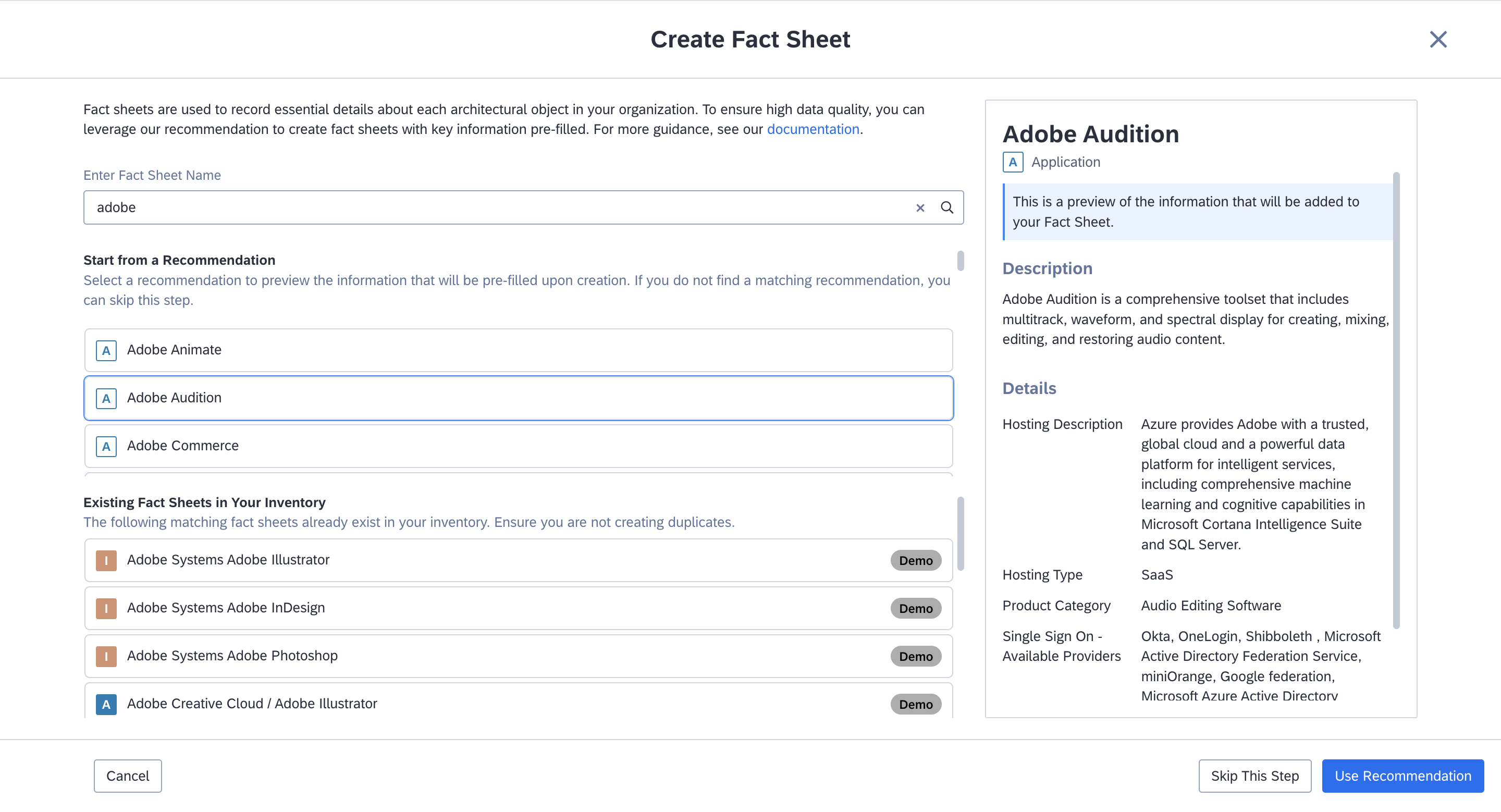 Fact Sheet Creation Form