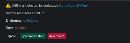 Drift notification in Slack