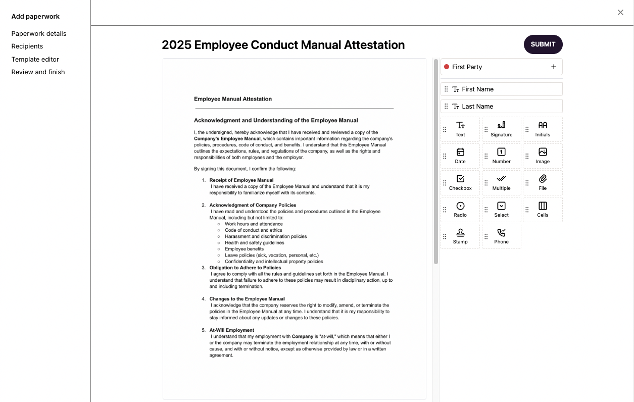 Manipulate the file in the Template Editor