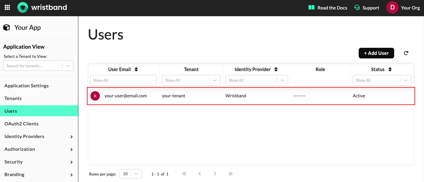 Select user