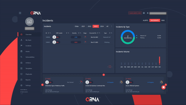 Viewing and configuring ORNA's Alerts dashboard