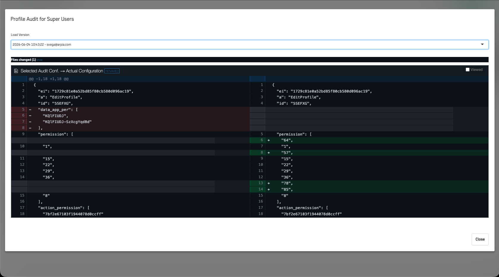 Profile Audit Log