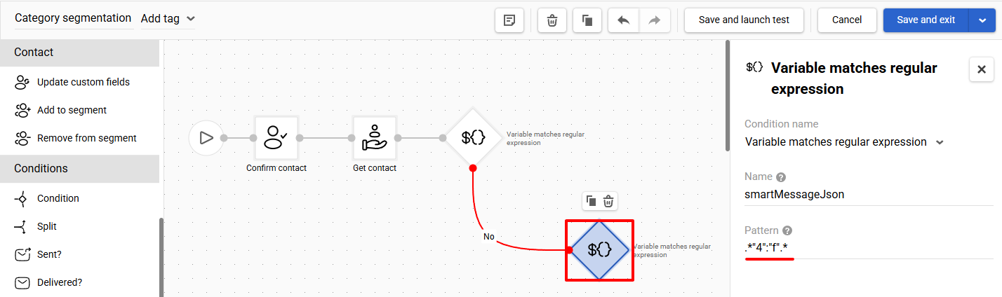 Adding Condition block