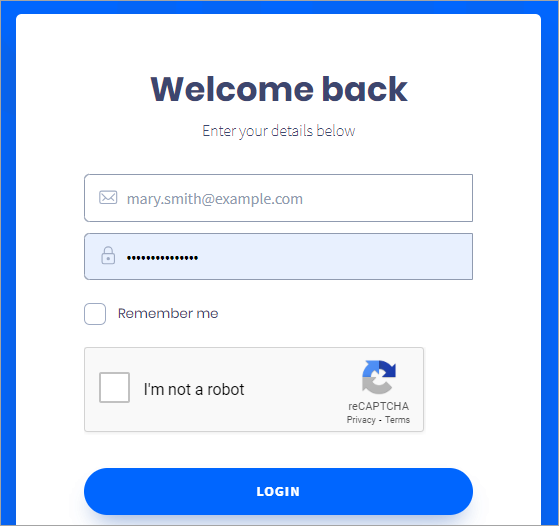  Screenshot of the CommPeak Portal account login screen