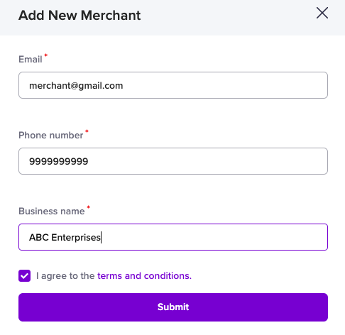 Add New Merchant