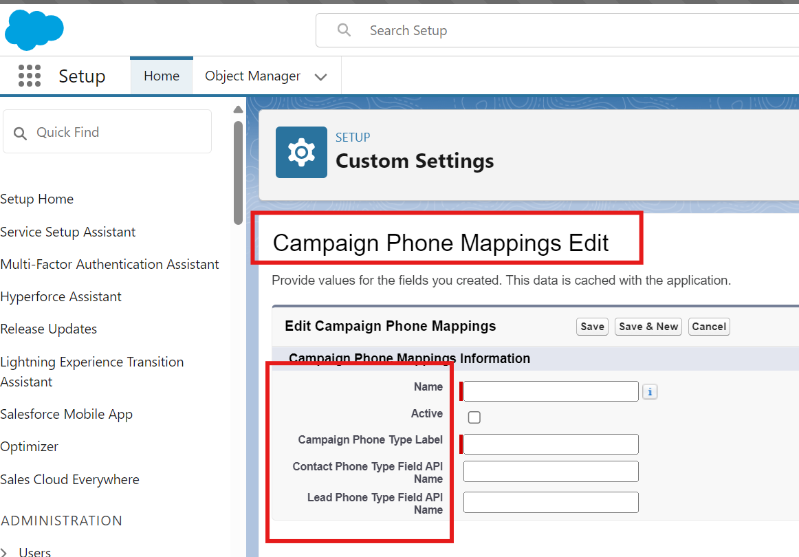 campaign phone mappings edit