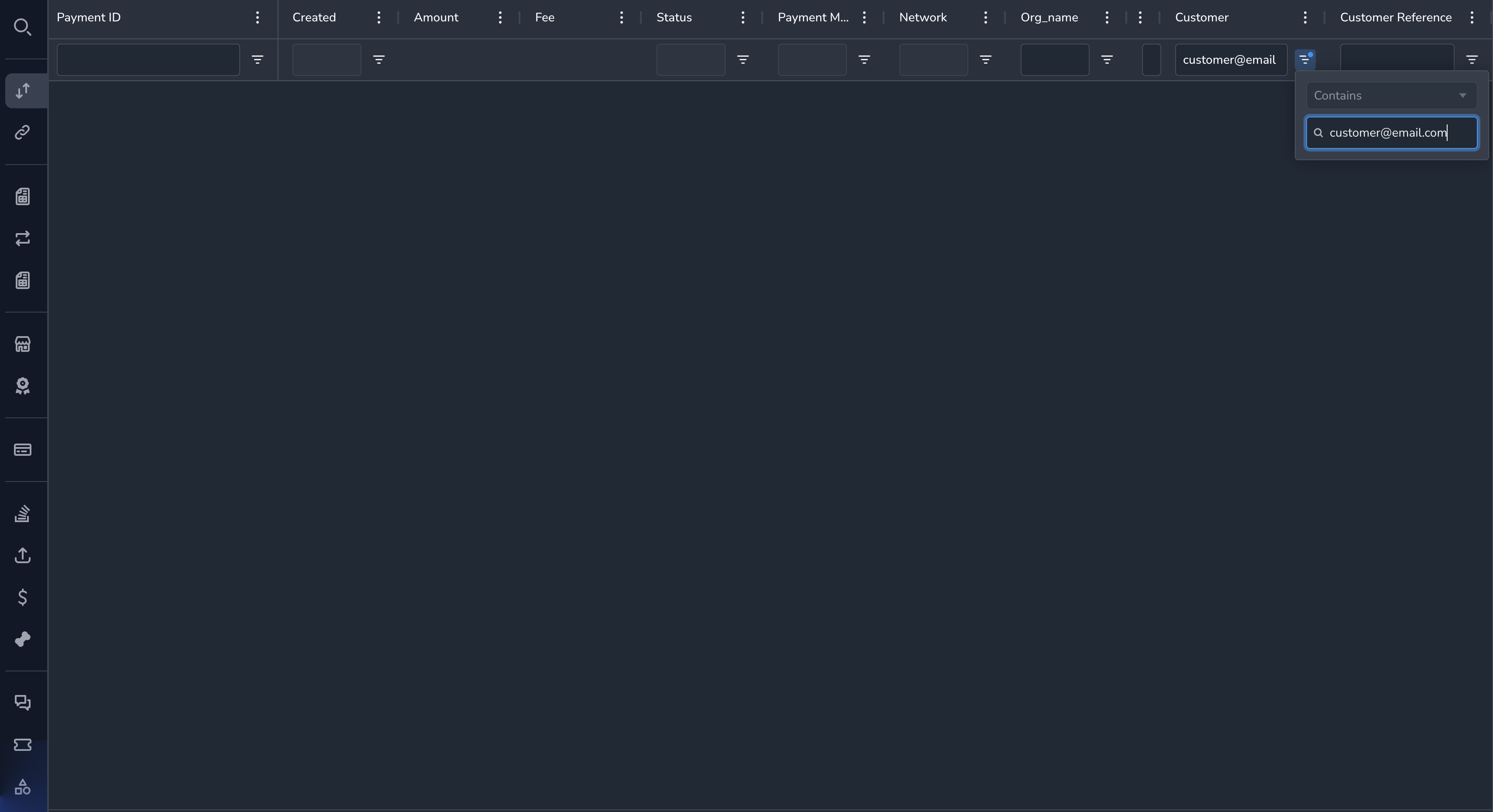 Filter options
