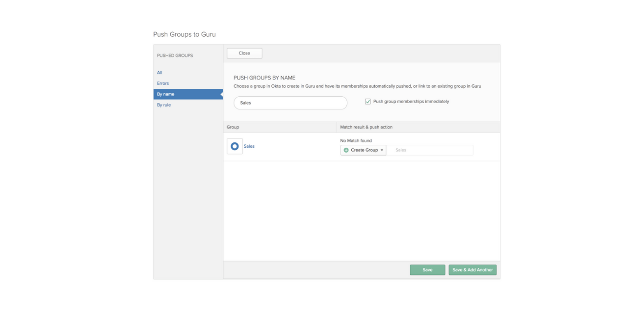 Setting up Okta Push Groups add Groups from Okta into Guru