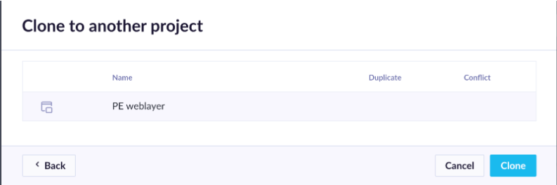 Dependencies review screen showing the Clone confirmation button