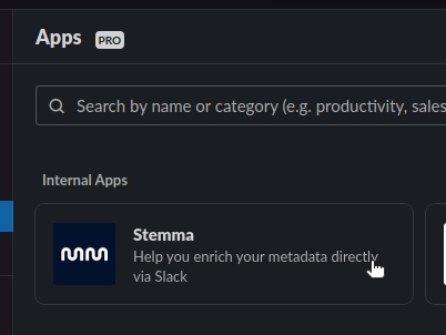 Select the **Stemma** app from the list.