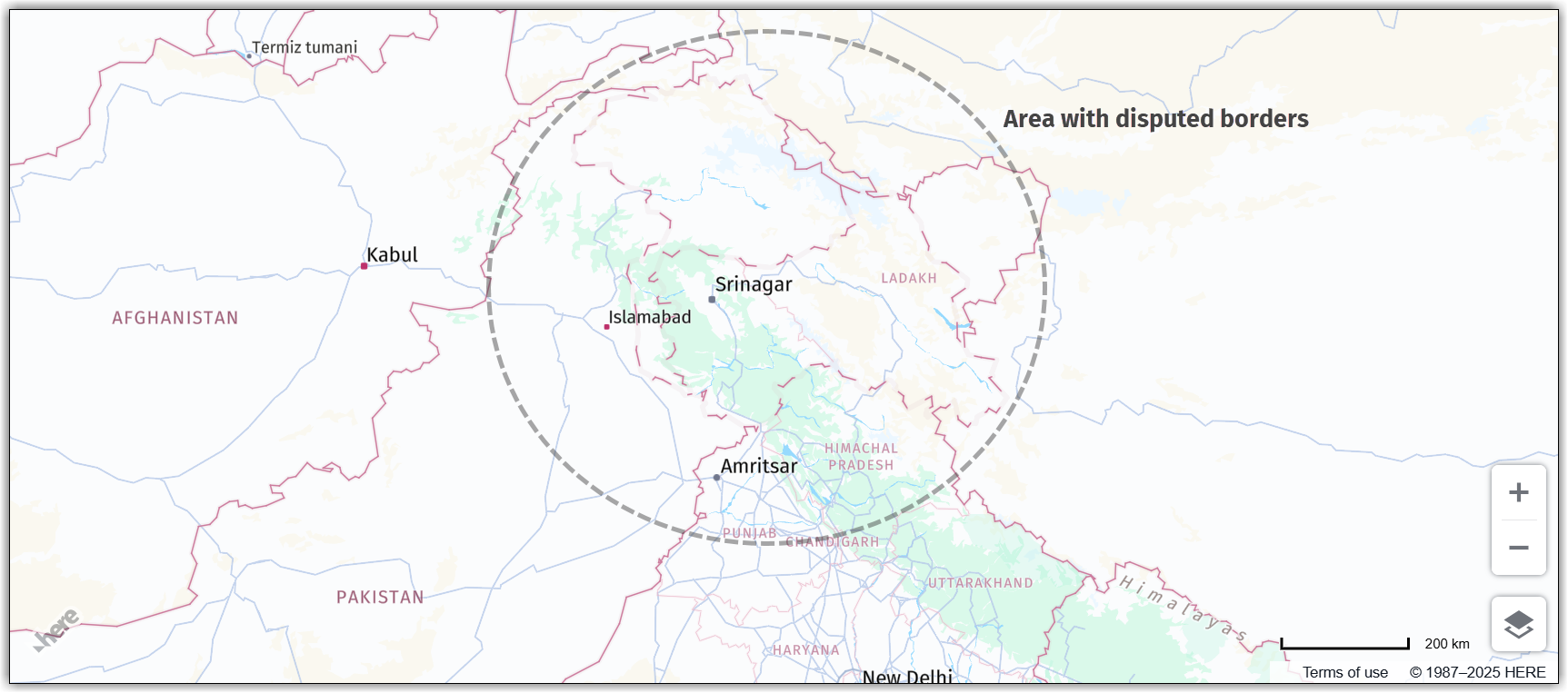 Jammu and Kashmir along with Ladakh - International view