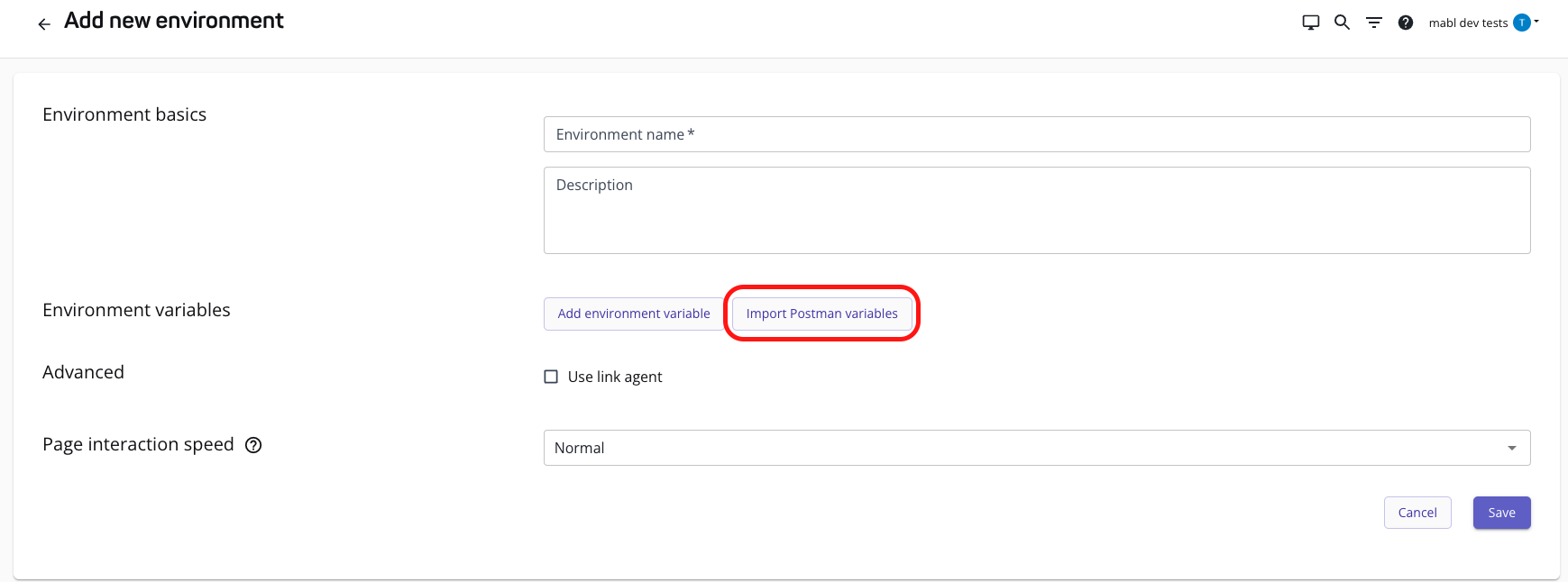 Importing environment variables from Postman
