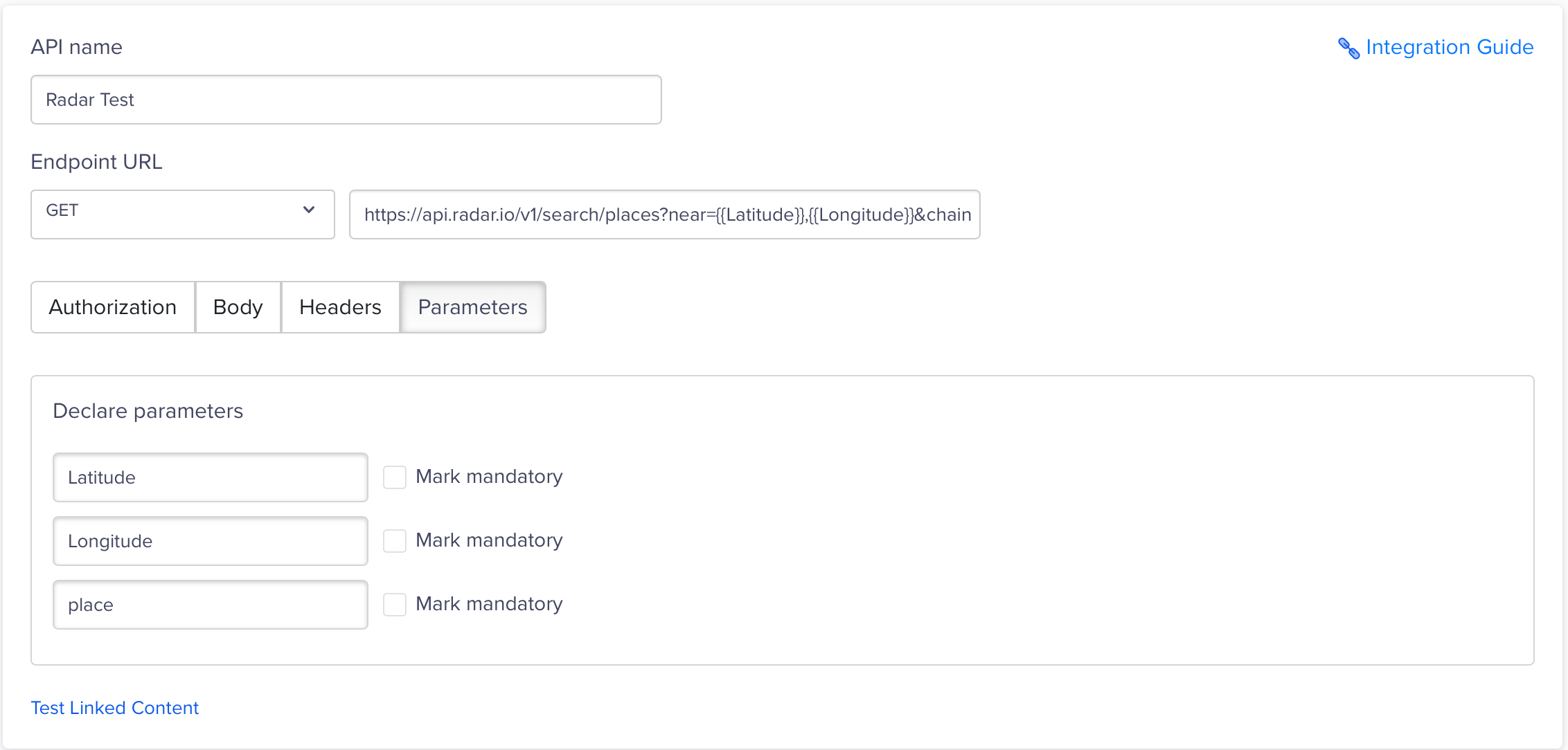 Configure the Linked Content API