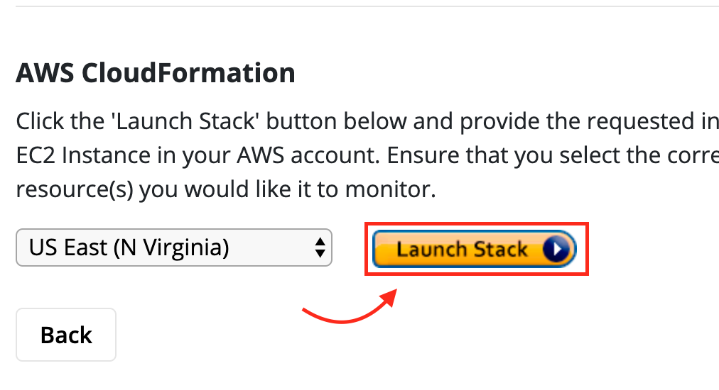 Button that directs the user to launch a stack