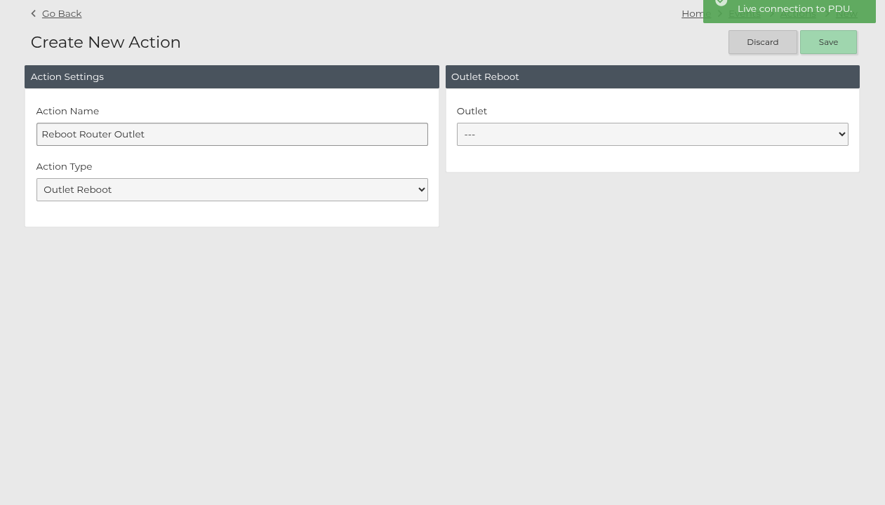 Create an Outlet Reboot action