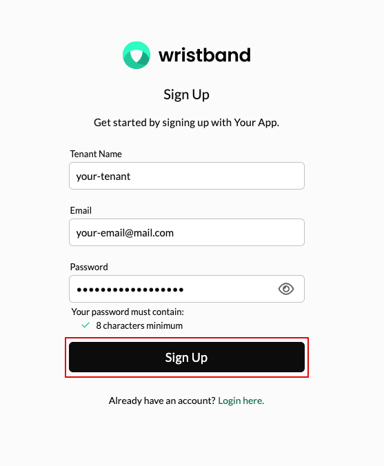 Application-level signup