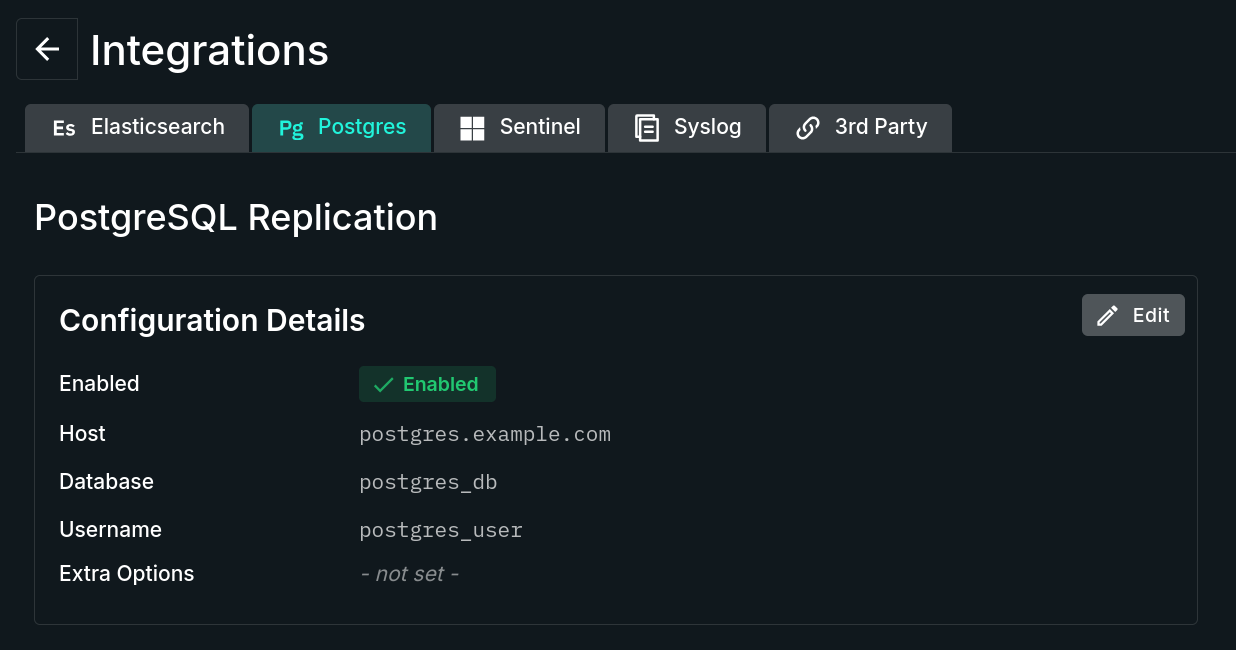 PostgreSQL Replication Tab PostgreSQL Replication Tab