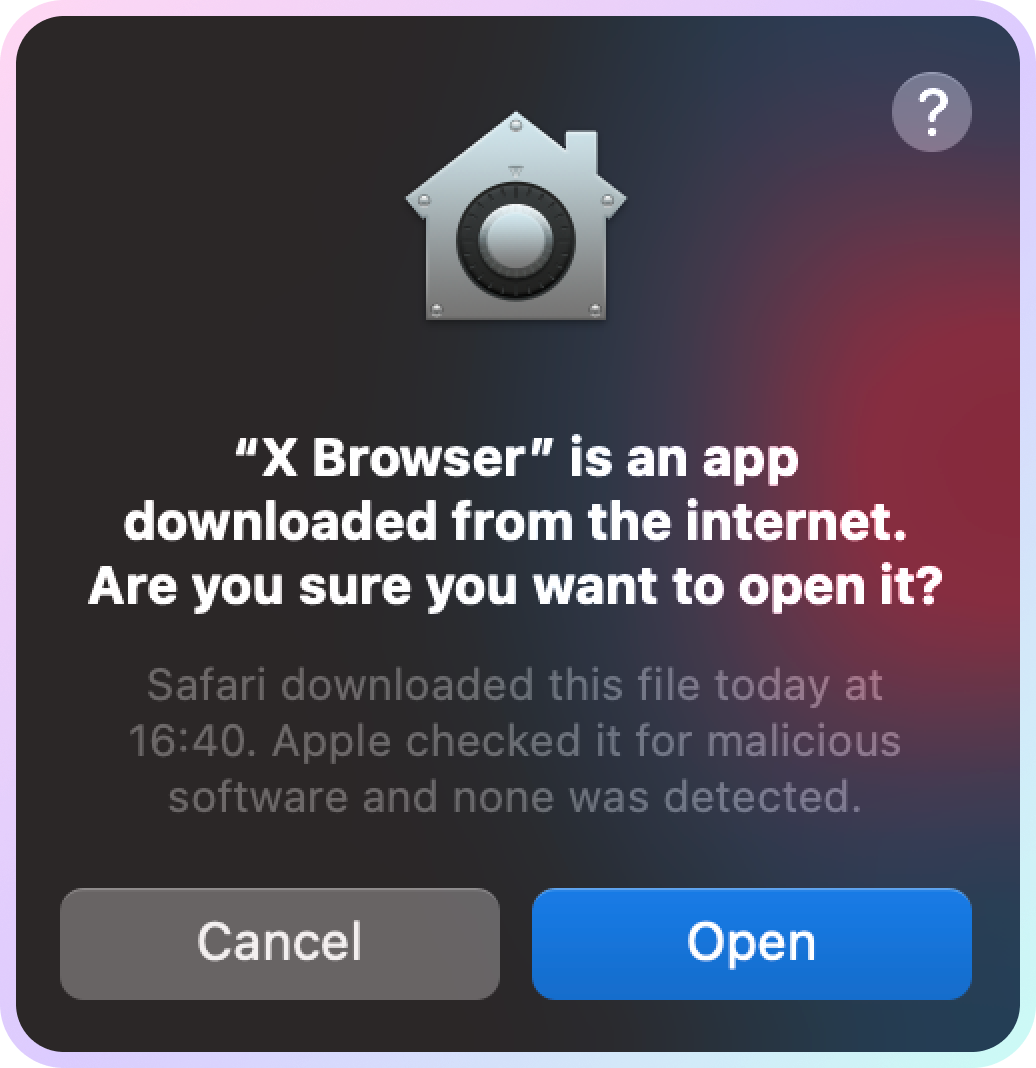 MacOS – launching X Browser.