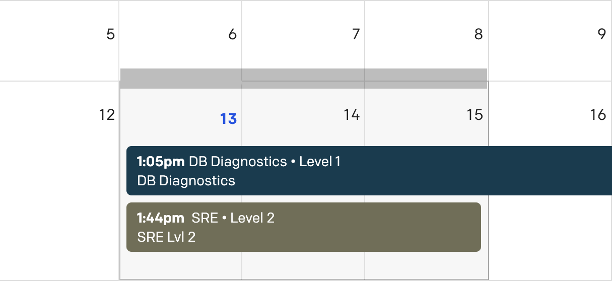 Click and drag to select a date range