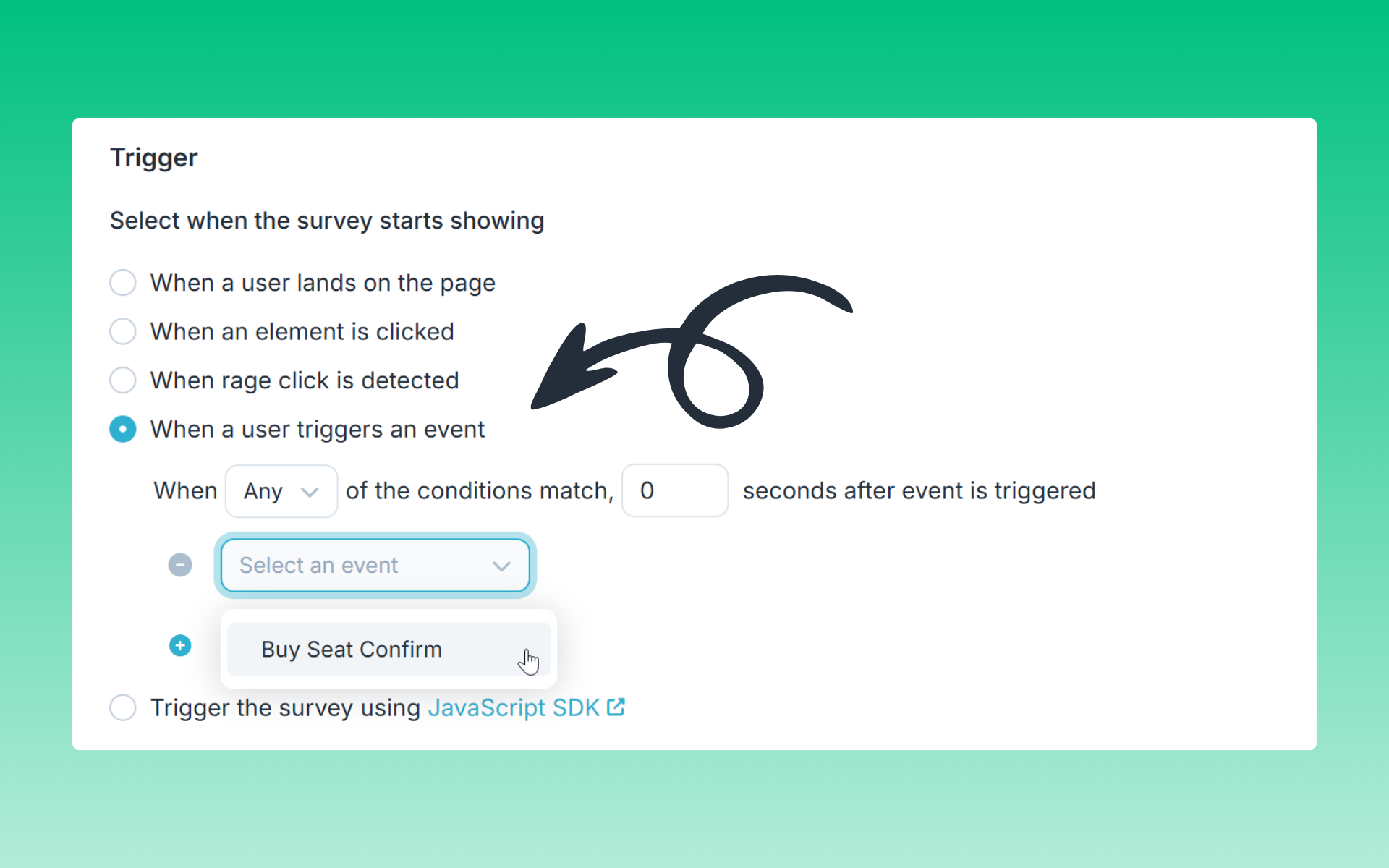 Custom Event Triggers for Surveys
