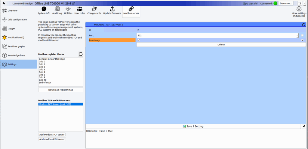 Grid block register map