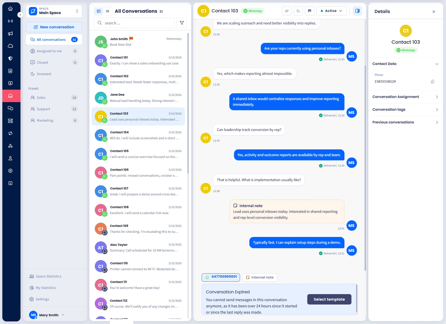 Screenshot of the sidebar Details section