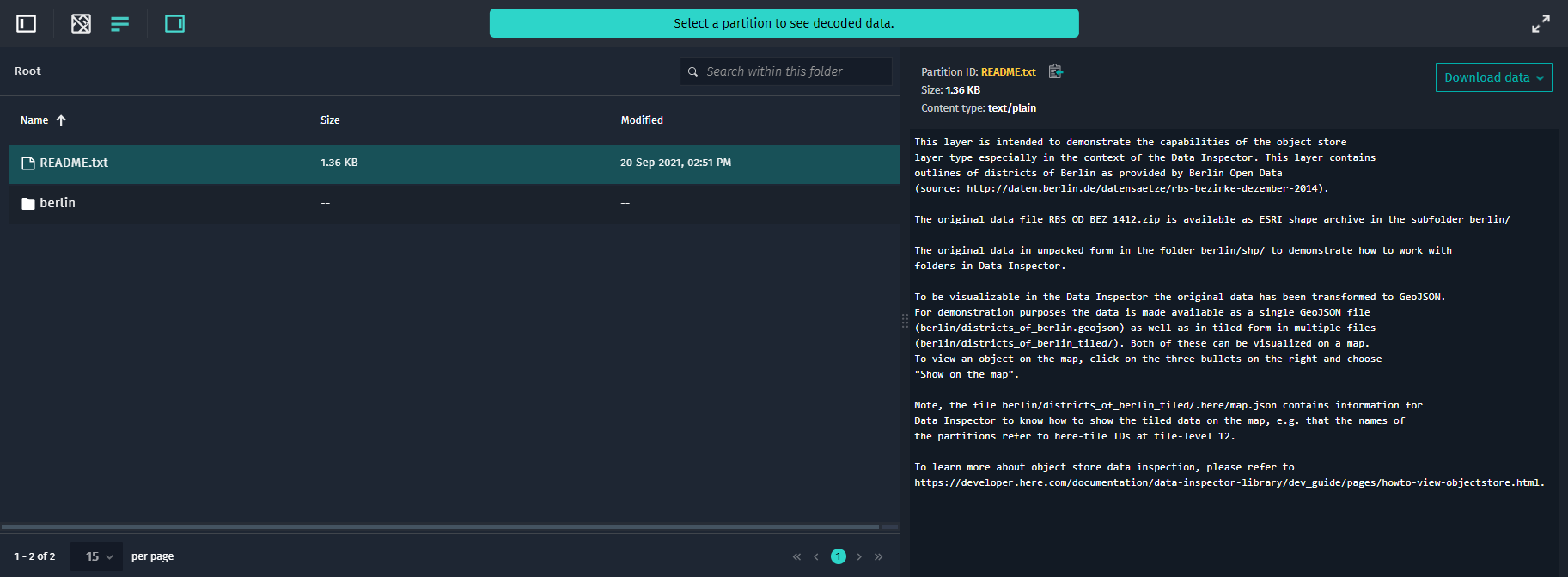 Object store layer contents