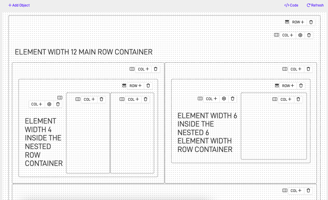 Nested Row Containers