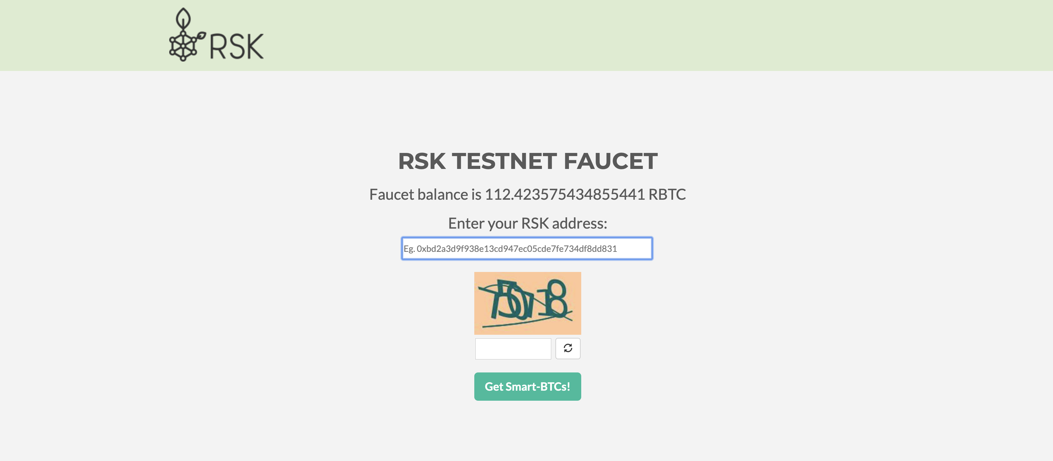 Let's go to RSK Faucet
