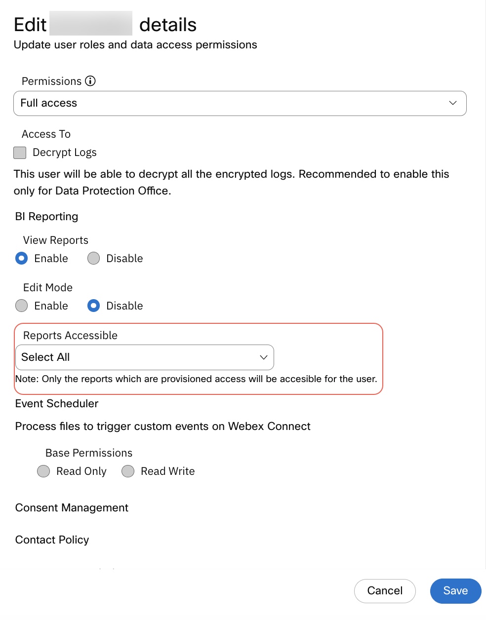 Interface showing steps to edit roles for users, enabling or restricting access to Logbooks