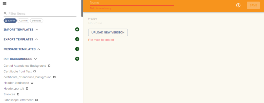 Figure 442. Selecting and printing a Certificate of Attendance with the specified background for this script