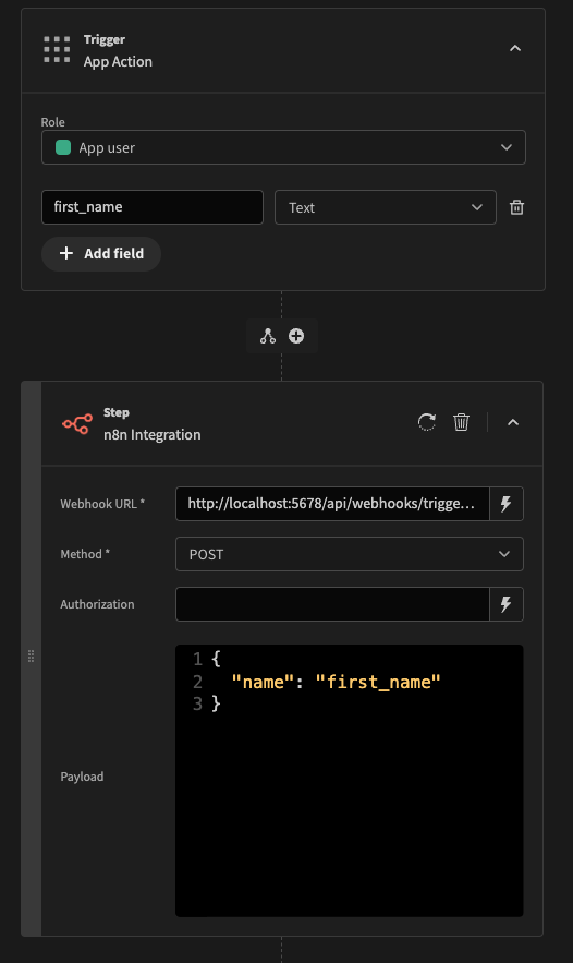 Triggering an n8n workflow from a Budibase automation