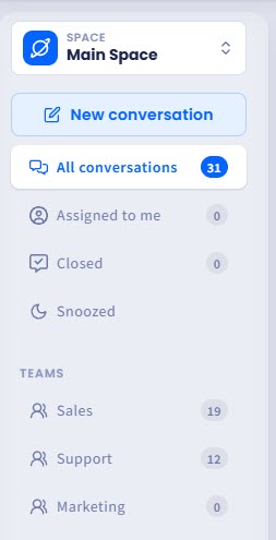 Screenshot of the conversation sorting options