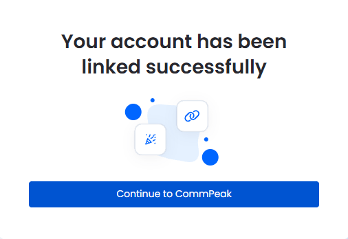 Screenshot of the Account is successfully linked message