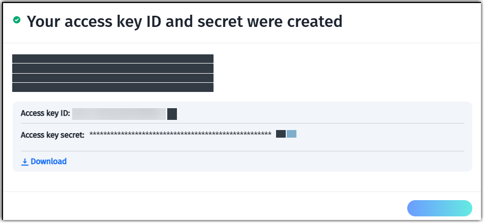 Viewing and downloading the credentials